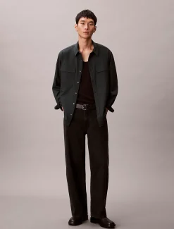 Easy melange button-down overhemd
