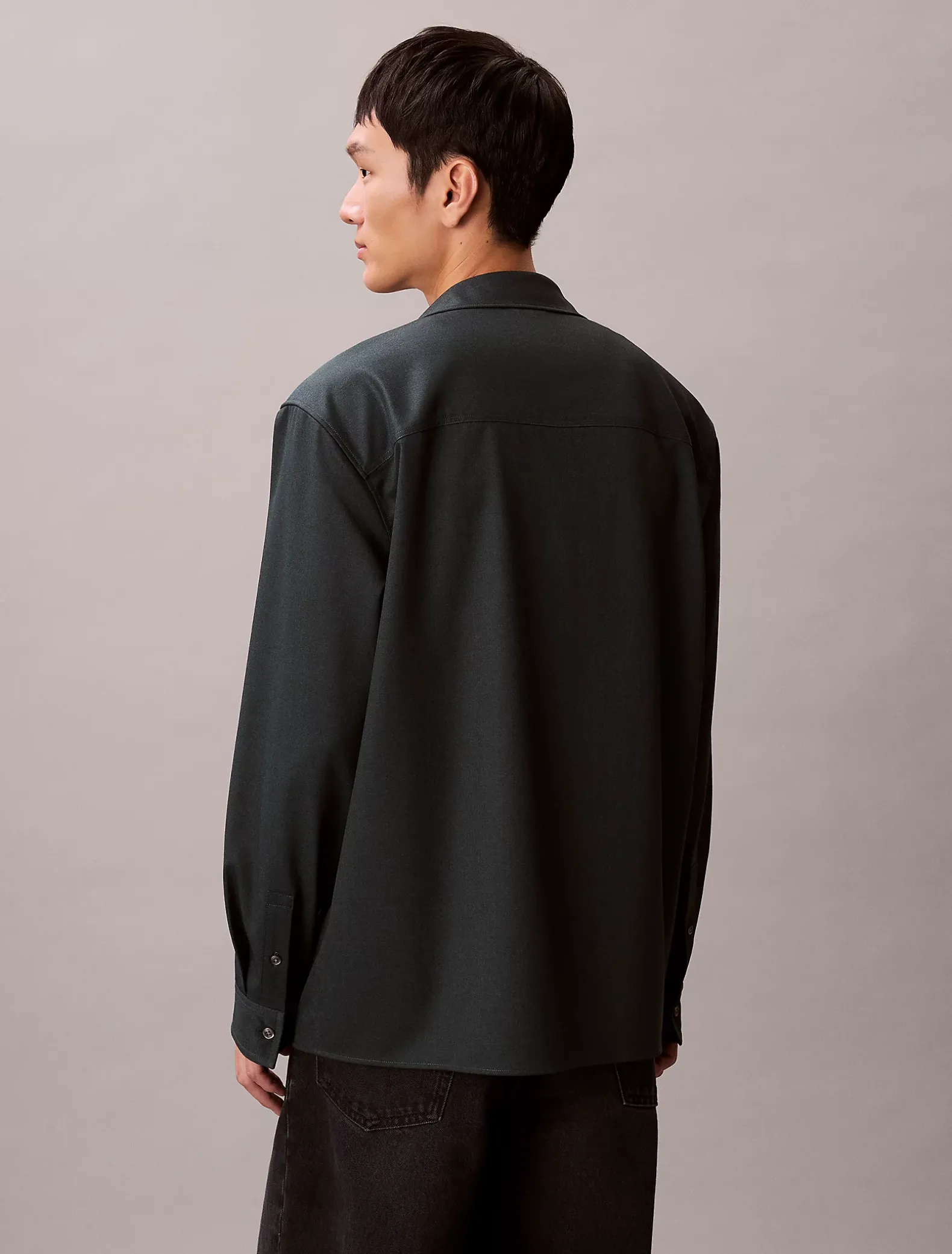 Easy melange button-down overhemd