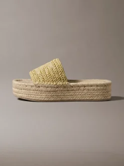 Ebeth - Espadrilles sliders met plateauzool