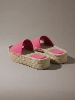 Ebeth - Espadrilles sliders met plateauzool