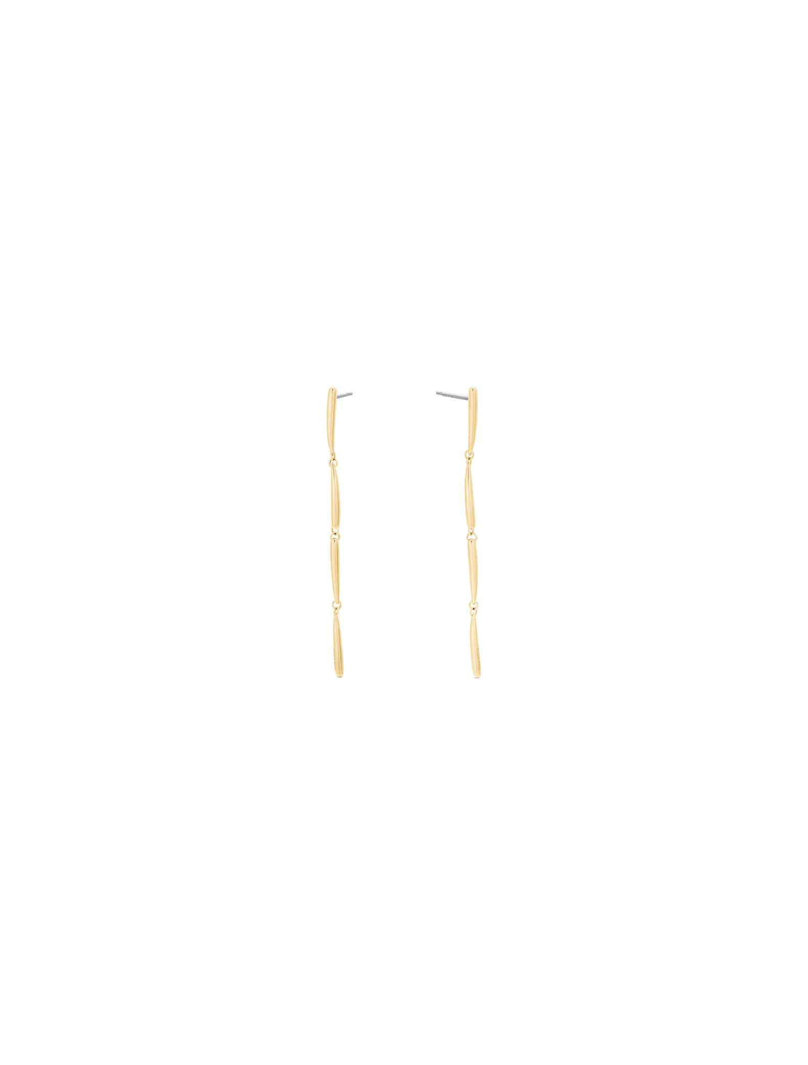Elongated Drops vergulde stalen oorbellen