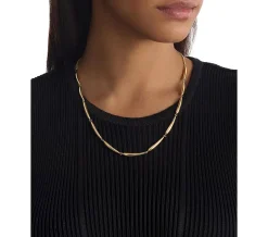 Elongated Drops vergulde stalen ketting