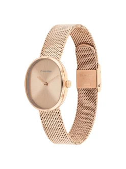 Euphoria rosékleurig verguld stalen ovaal horloge