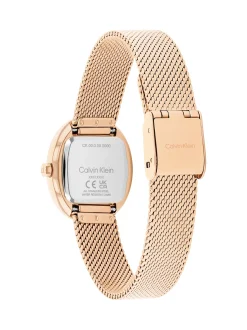 Euphoria rosékleurig verguld stalen ovaal horloge