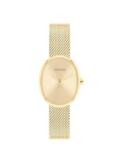 Euphoria verguld stalen ovalen horloge