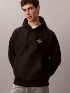 Fleece hoodie met grafisch logo