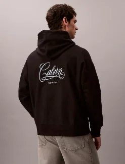 Fleece hoodie met grafisch logo