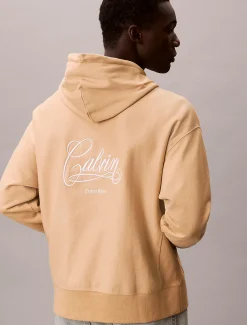Fleece hoodie met grafisch logo