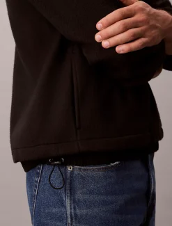 Fleece trui met kwartrits