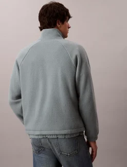 Fleece trui met kwartrits