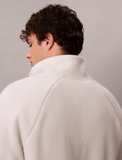 Fleece trui met kwartrits