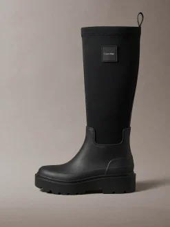 Flexibele kniehoge regenlaarzen met grove zool