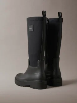 Flexibele kniehoge regenlaarzen met grove zool