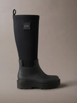 Flexibele kniehoge regenlaarzen met grove zool