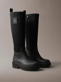 Flexibele kniehoge regenlaarzen met grove zool