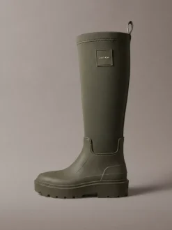 Flexibele kniehoge regenlaarzen met grove zool