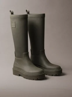 Flexibele kniehoge regenlaarzen met grove zool