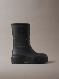 Flexibele regenlaarzen met grove zool en hak