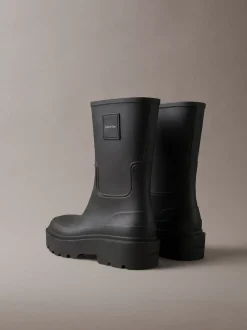Flexibele regenlaarzen met grove zool en hak