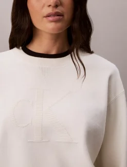 Gebreide monogram trui met textuur