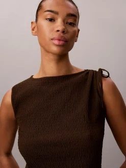 Gebreide mouwloze top met textuur
