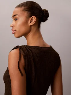Gebreide mouwloze top met textuur