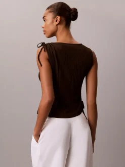 Gebreide mouwloze top met textuur