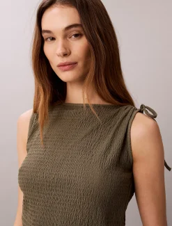 Gebreide mouwloze top met textuur