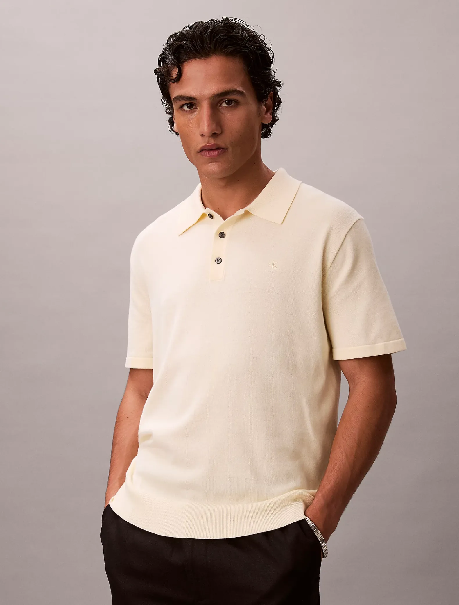 Gebreid poloshirt van Supima-katoen