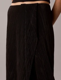 Gedrapeerde plissé midirok