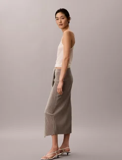 Gedrapeerde plissé midirok