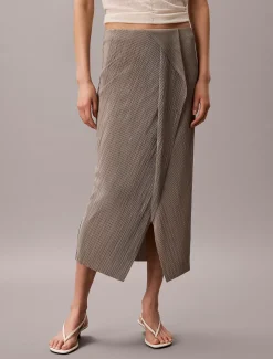 Gedrapeerde plissé midirok