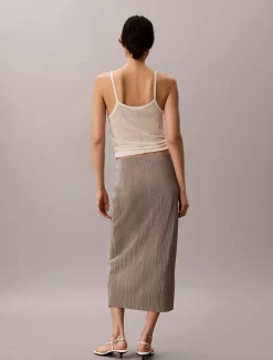Gedrapeerde plissé midirok