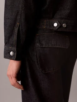 Geplooid denim truckerjack