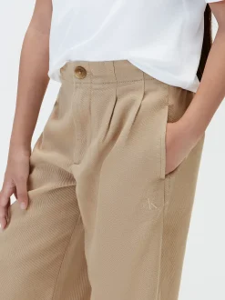 Geplooide kinderbroek van twill
