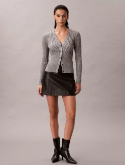 Geribbeld katoenen mouliné vest