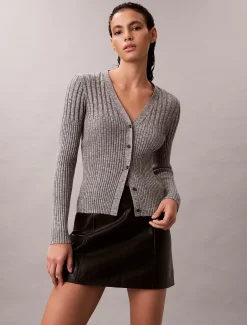 Geribbeld katoenen mouliné vest