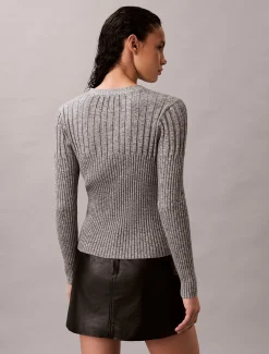 Geribbeld katoenen mouliné vest