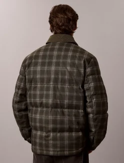 Geruit donzen puffer overhemdjack