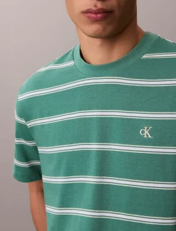 Gestreept monogram T-shirt