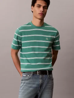Gestreept monogram T-shirt