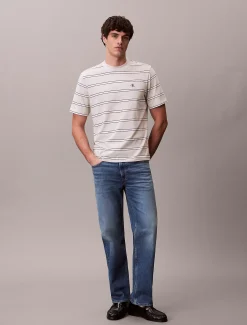 Gestreept monogram T-shirt