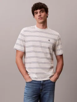 Gestreept monogram T-shirt
