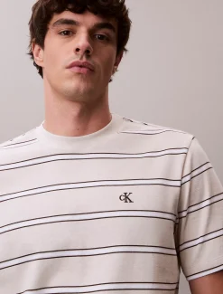Gestreept monogram T-shirt