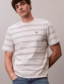 Gestreept monogram T-shirt