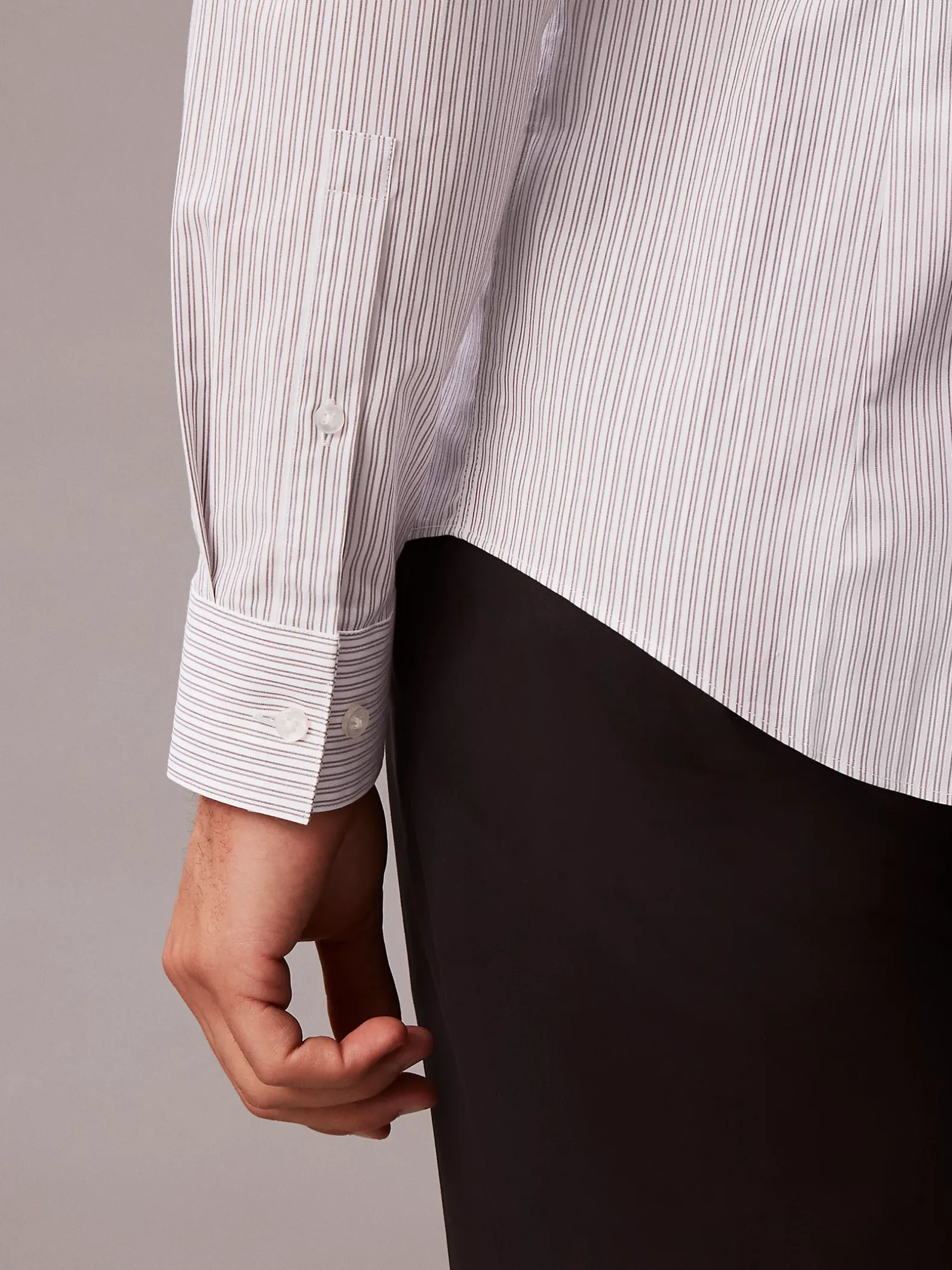Gestreept overhemd van poplinkatoen met slim fit