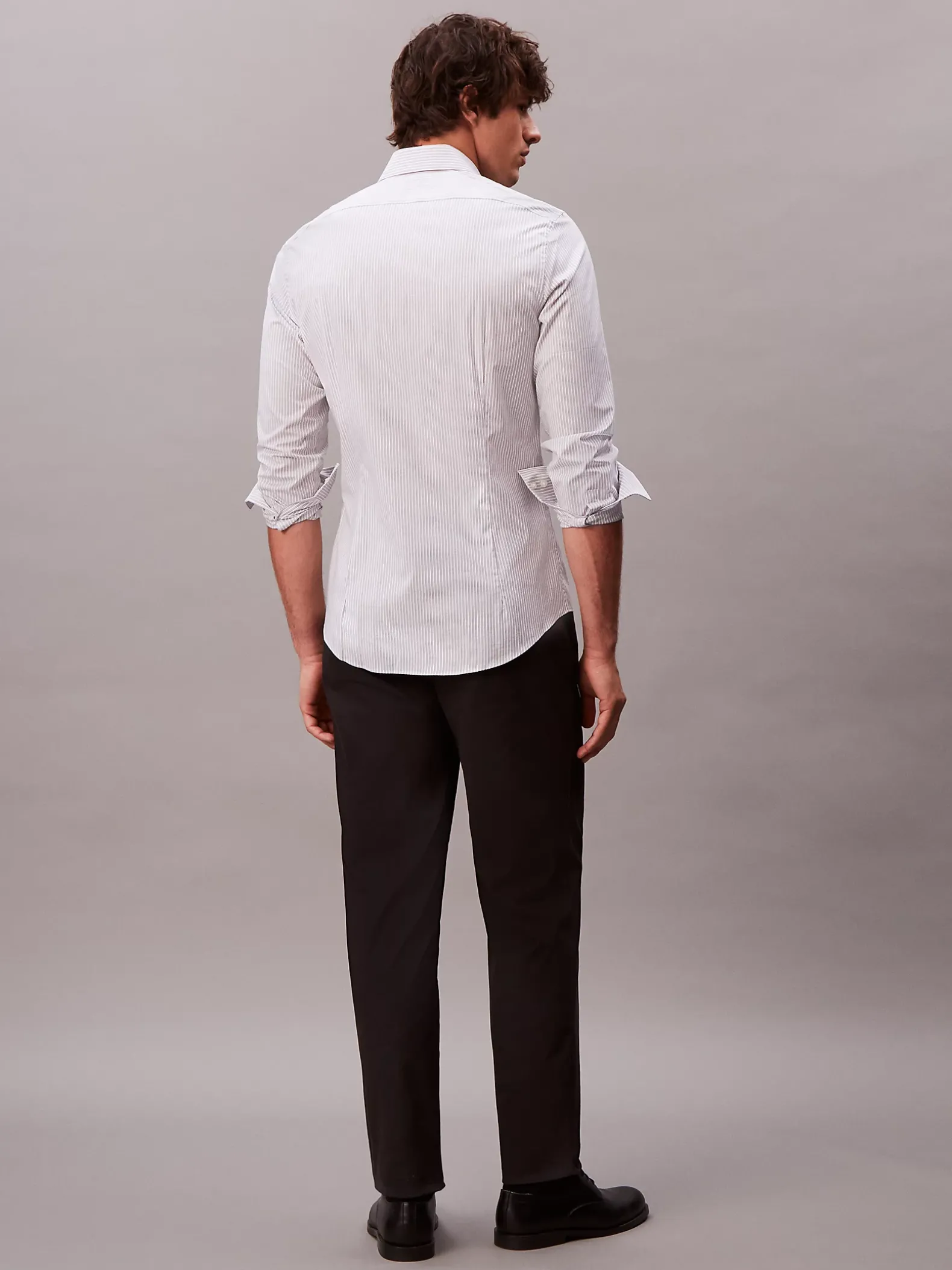 Gestreept overhemd van poplinkatoen met slim fit
