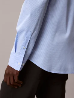 Gestreept overhemd van poplinkatoen met slim fit