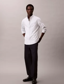 Gestreept Oxford klassiek button-down overhemd