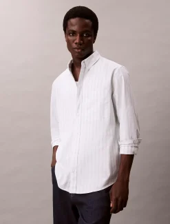 Gestreept Oxford klassiek button-down overhemd